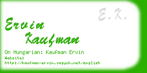 ervin kaufman business card